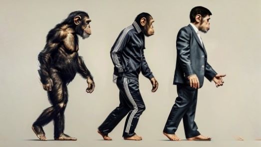 evolution of monkeys in suits