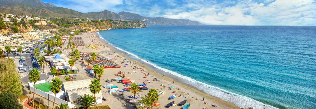 Nerja beach. Malaga province Costa del Sol Andalusia