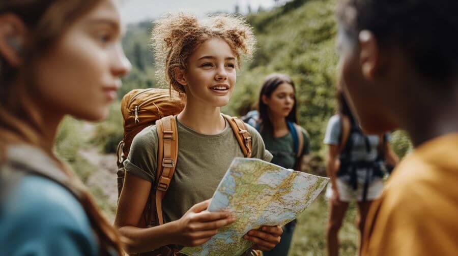 girl map reading